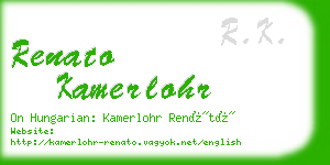 renato kamerlohr business card